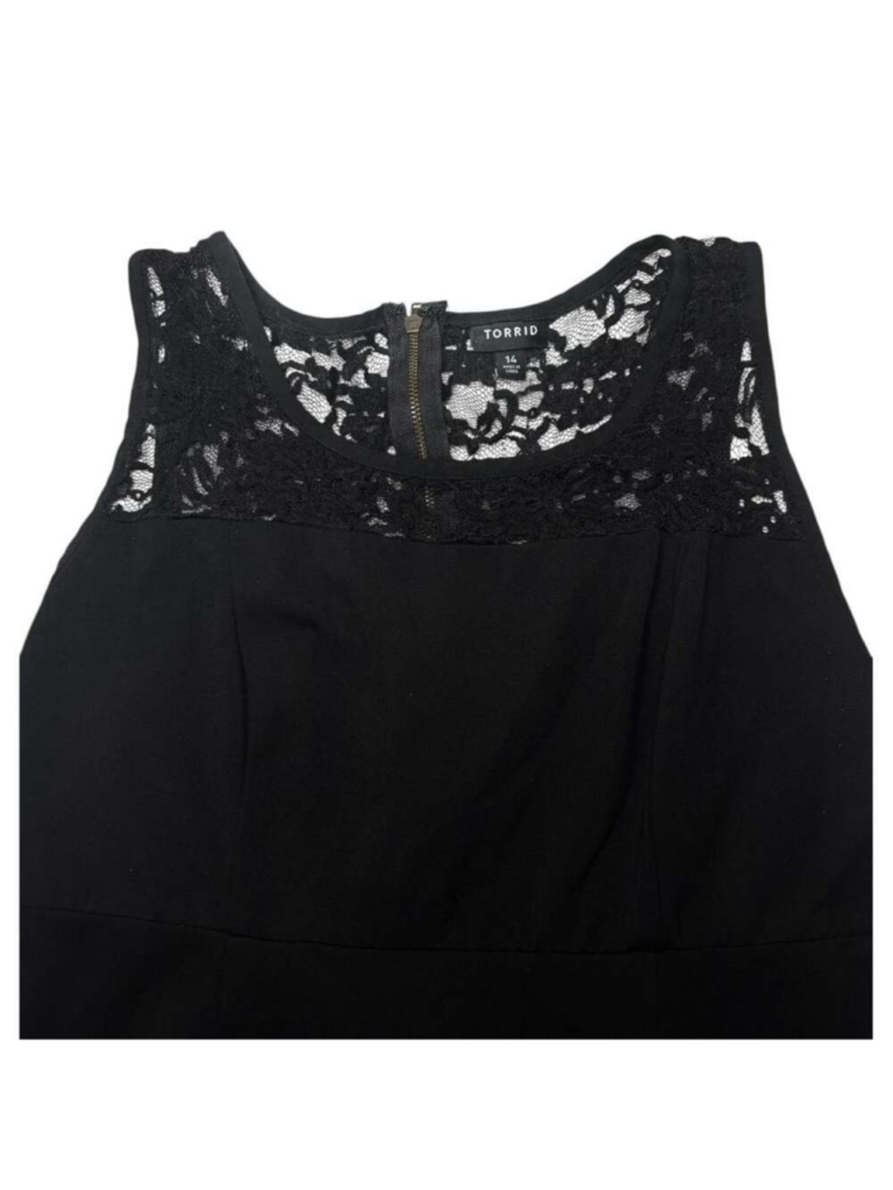 Torrid Black Lace Trim Sleeveless Sheath Bubble Dress Size 14 - Picture 6 of 10